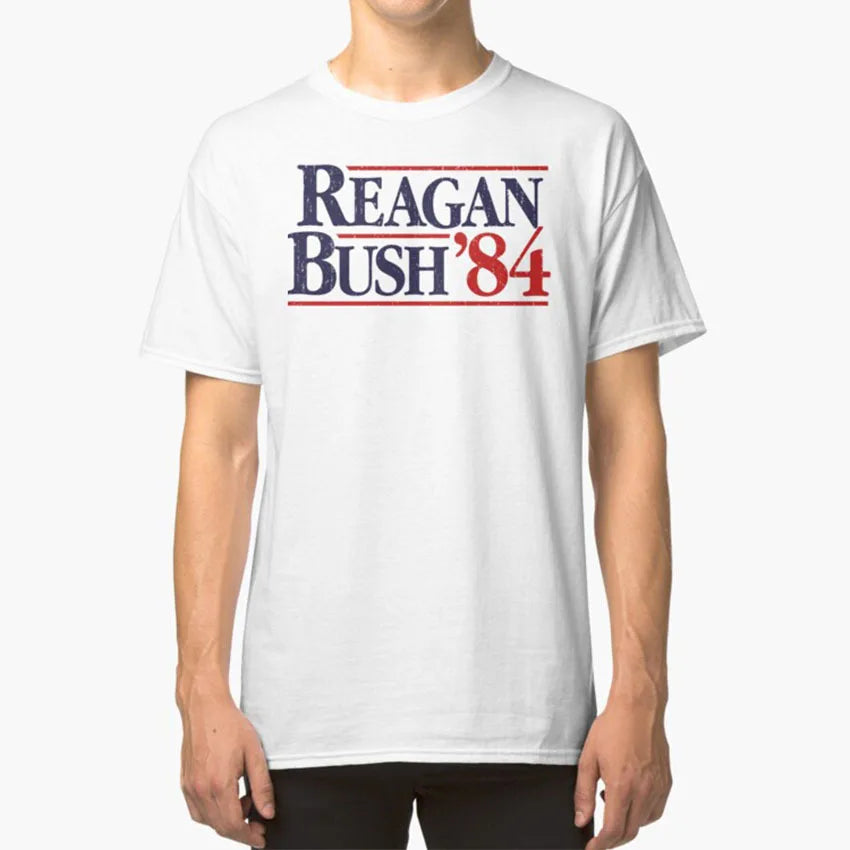 Reagan Bush '84 Classic Campaign Tee - Patriotic GOP Support T-Shirt