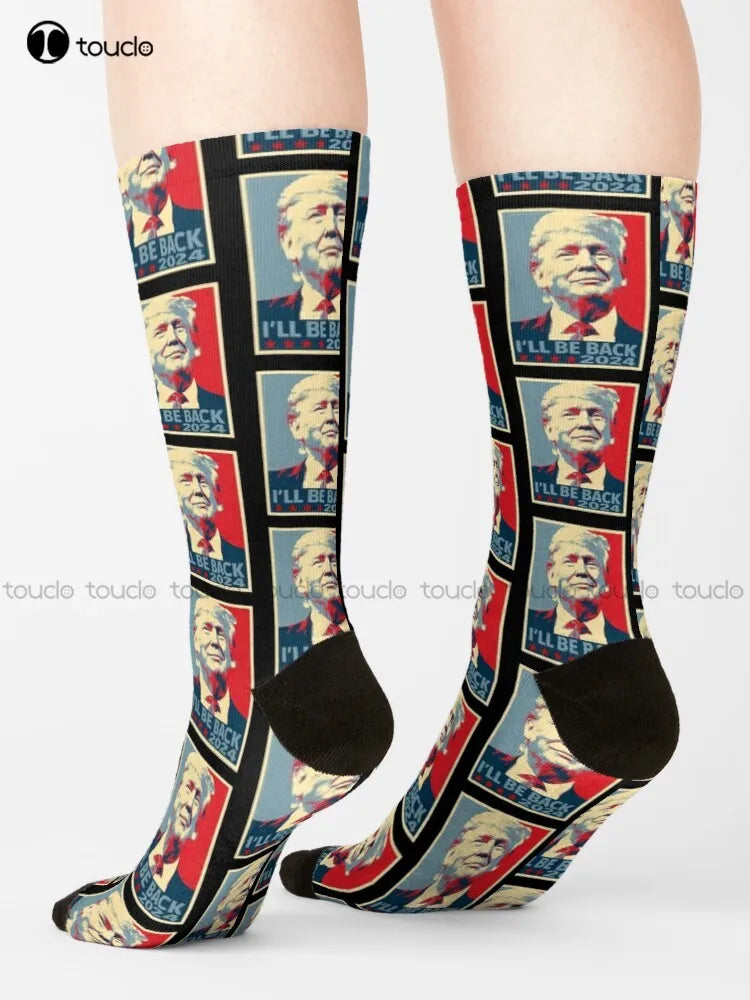 Trump 2024 'I'll Be Back' Patriotic Socks - Unisex Socks