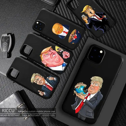 Hand-Drawn Trump Cartoon iPhone Case - Humorous Presidential Phone Cover