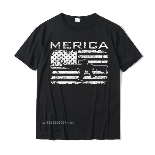 Merica Pro-Gun 2nd Amendment Tee - Patriotic American Flag Shirt