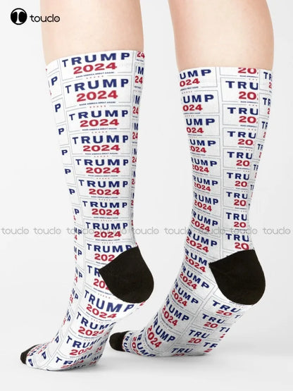 Trump 2024 White Crew Socks - Custom Unisex Socks