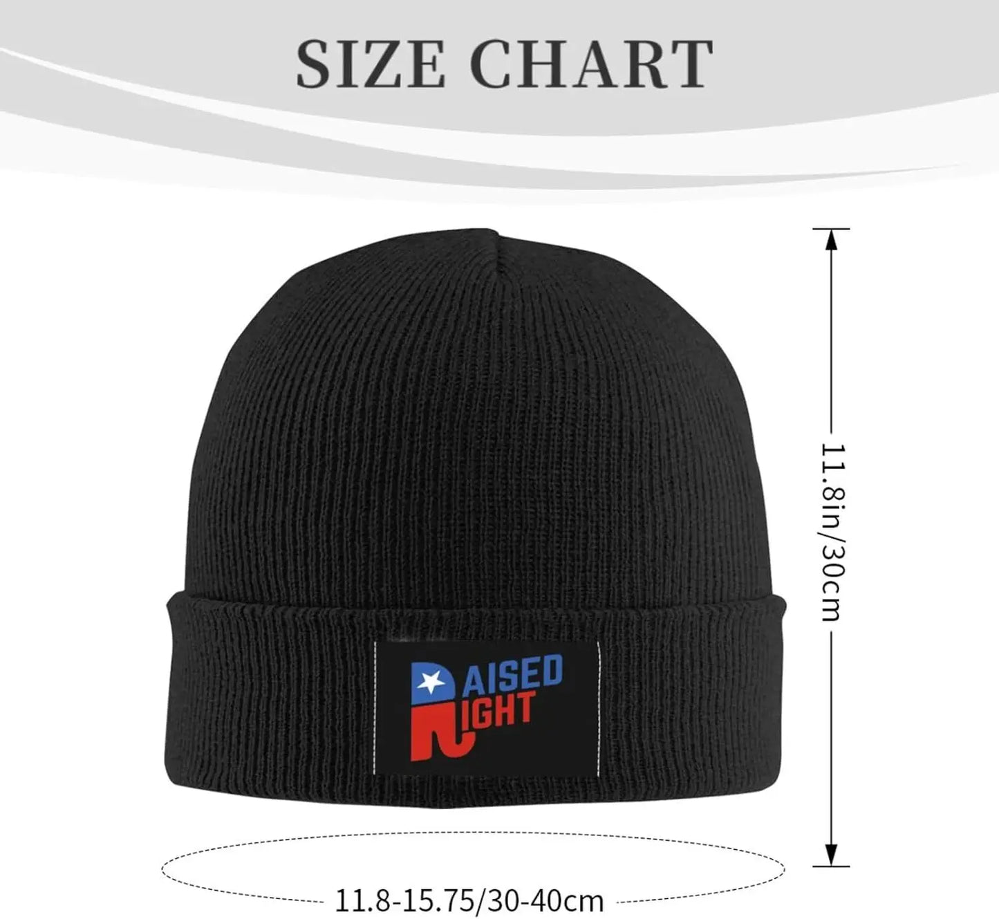 Raised Right Republican Beanie - Chunky Knit Winter Hat for Men & Women