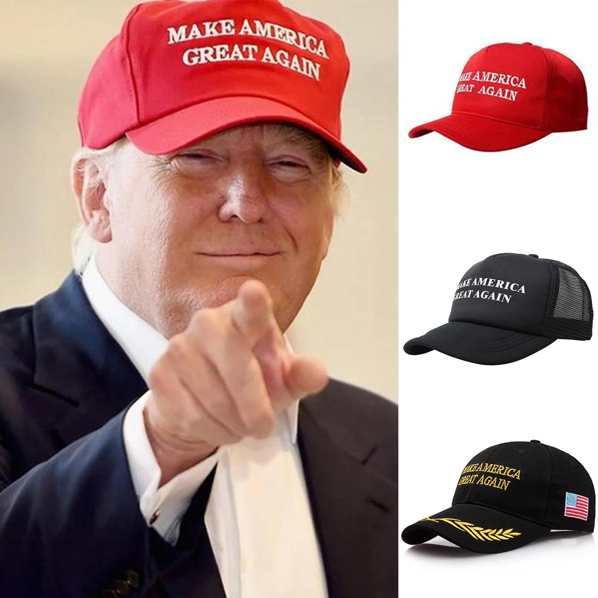 MAGA 2024 Embroidered Mesh Cap - Make America Great Again Trump Support Hat