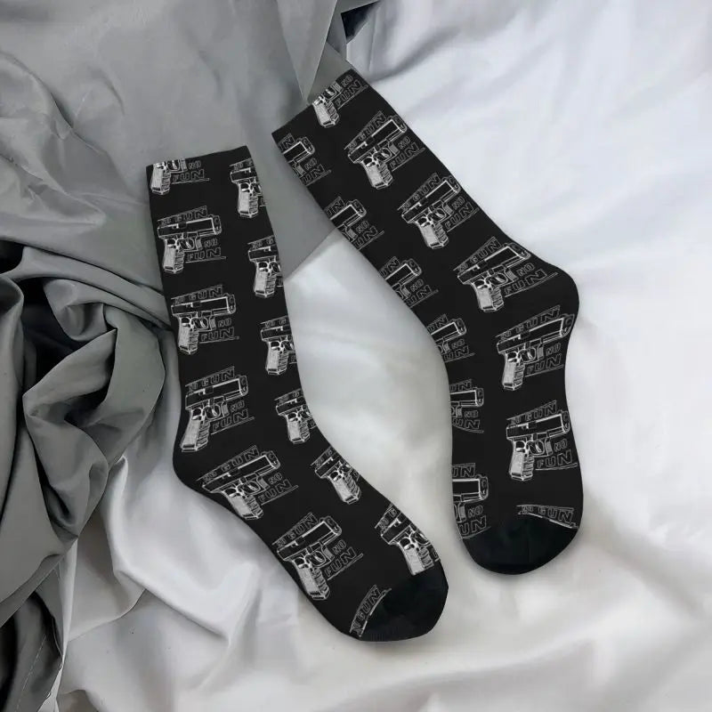 No Gun, No Fun Glock-Themed Dress Socks - Unisex Crew Socks