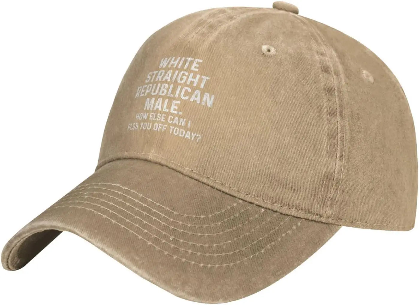 White Straight Republican Male Statement Baseball Cap