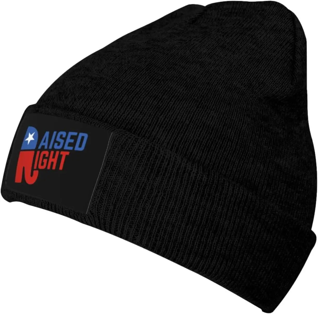 Raised Right Republican Beanie - Chunky Knit Winter Hat for Men & Women