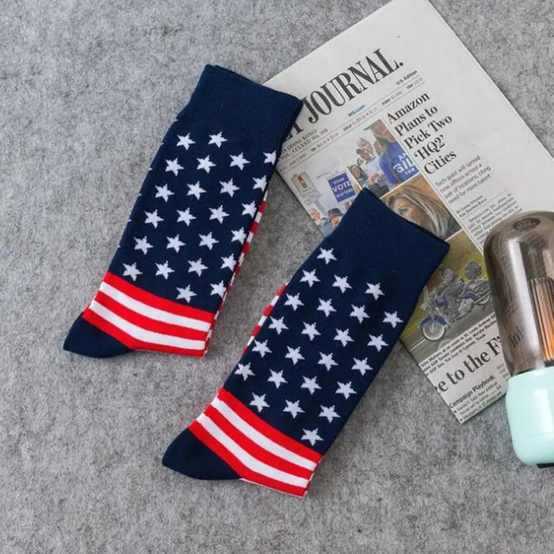 American Tribute Flag Socks - Striped Patriotic Cotton Sports Socks