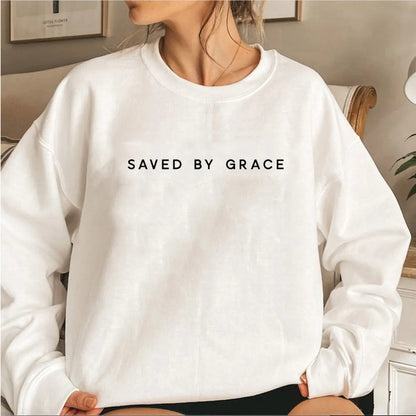 Saved by Grace Christian Faith Sweatshirt - Christian Crewneck