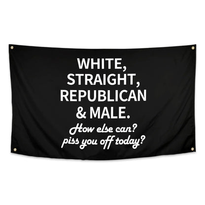 White Straight Republican Male Humorous Wall Tapestry for Man Cave & Dorm