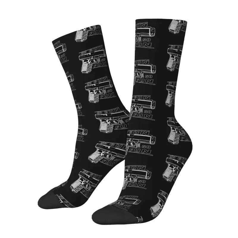 No Gun, No Fun Glock-Themed Dress Socks - Unisex Crew Socks