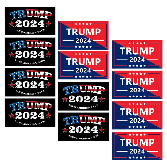 Trump 2024 Patriotic American Flag Car Sticker - USA Presidential Election Bumper Decal