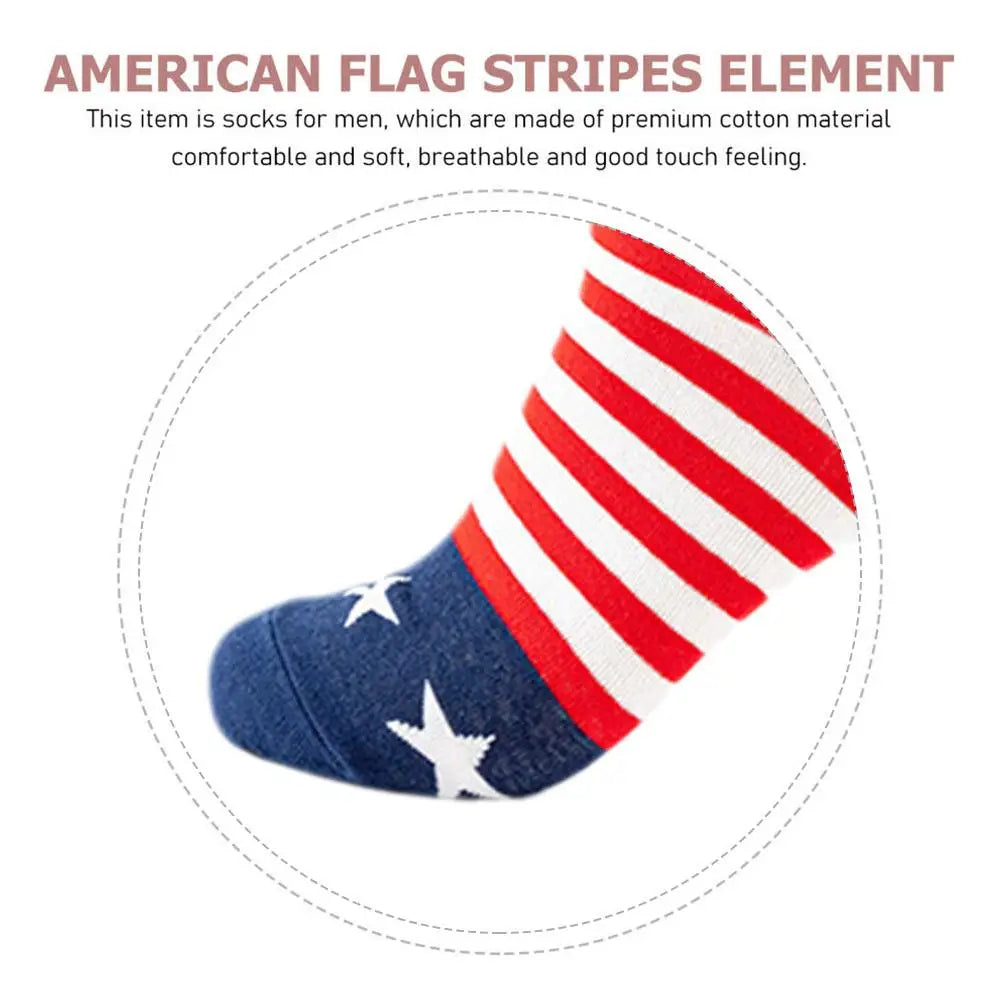 American Pride Flag Socks - Patriotic Stars and Stripes Cotton Socks