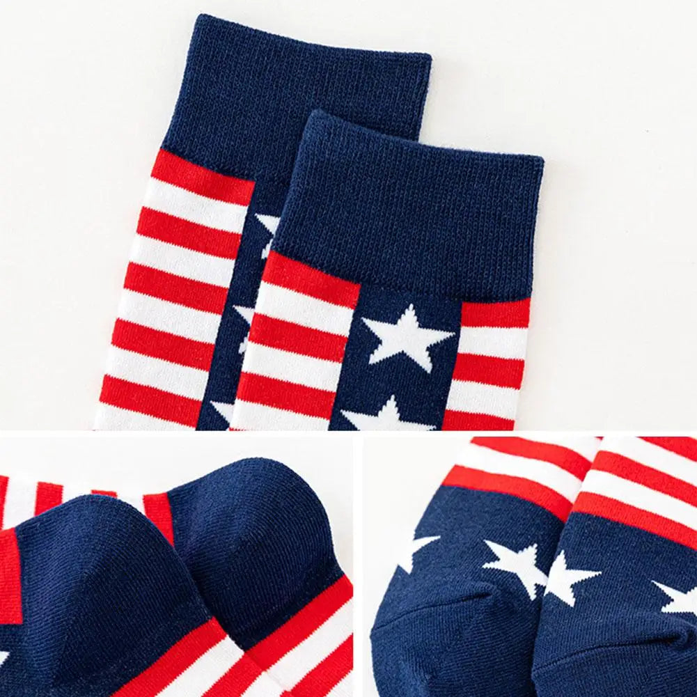 American Pride Flag Socks - Patriotic Stars and Stripes Cotton Socks