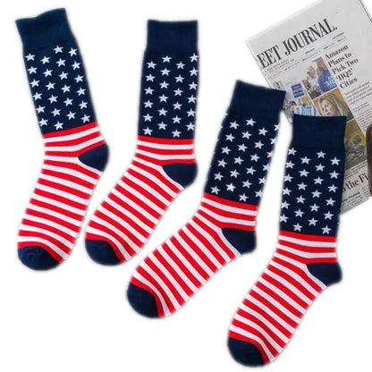 American Tribute Flag Socks - Striped Patriotic Cotton Sports Socks