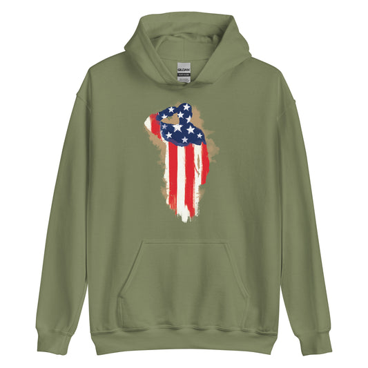 Proud American Solider Salute  Hoodie - Patriotic Pullover Sweatshirt